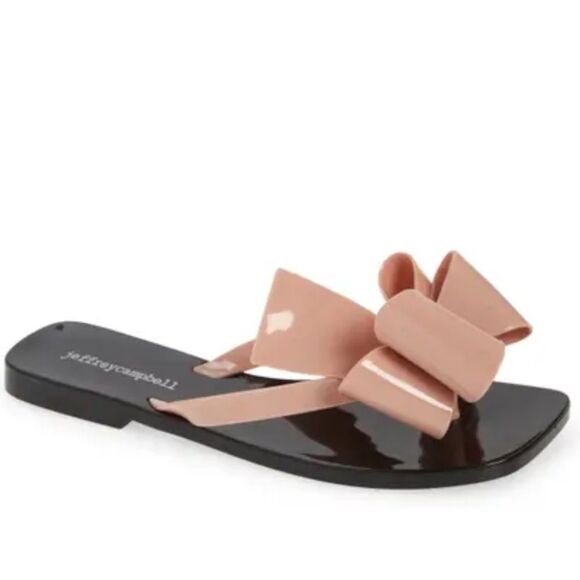 Jeffrey Campbell pink bow jelly sandals square toe women’s size 8 - Picture 2 of 7